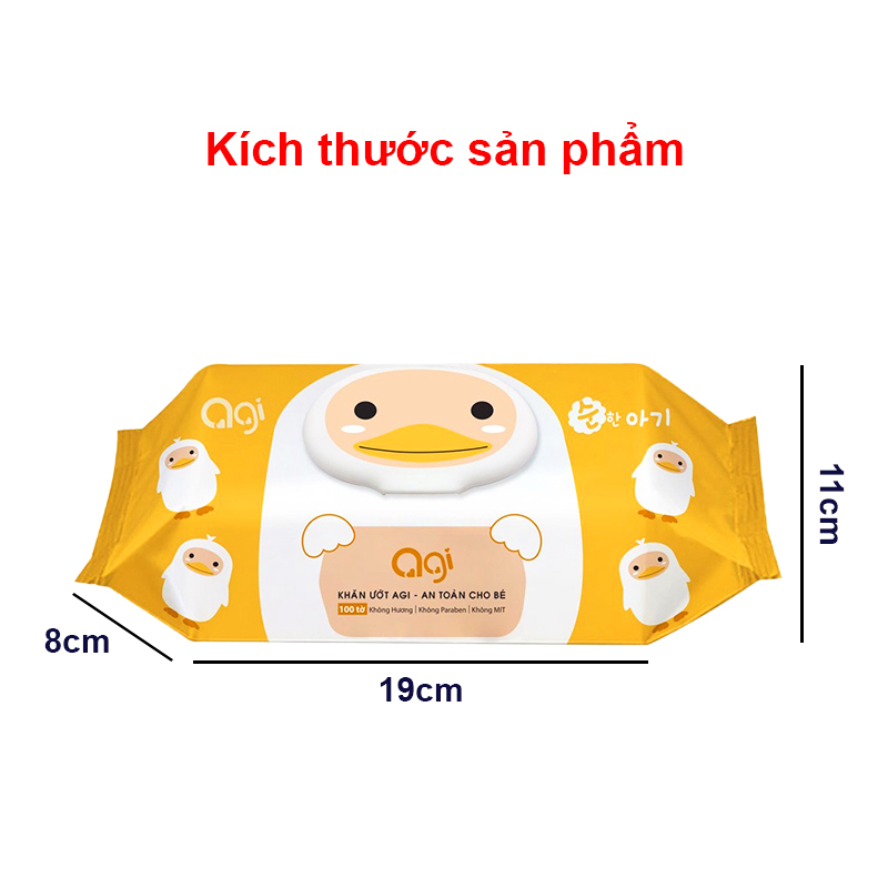 Khăn ướt Agi, Khăn giấy ướt không mùi chính hãng mềm mịn an toàn cho bé yêu (gói 100 tờ) Baby-S – SKH011