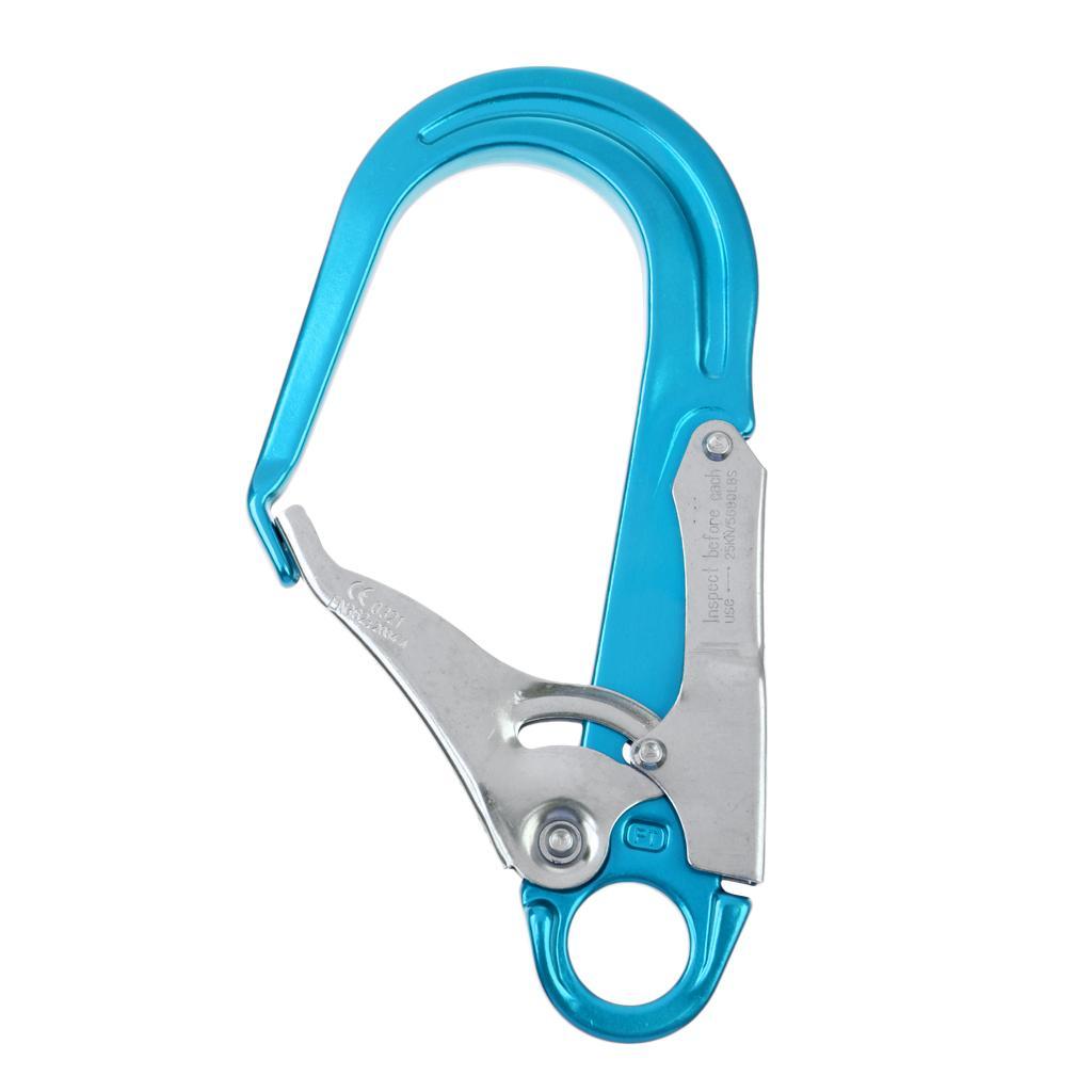 2 Pieces 25KN Safety Fall Protection Spring Snap Hook Rock Climbing Rappelling Rescue Gear Carabiner