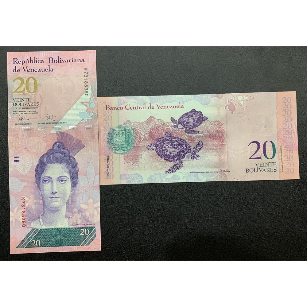 Tiền con Rùa của Venezuela 20 Bolivares sưu tầm , Mới 100% UNC