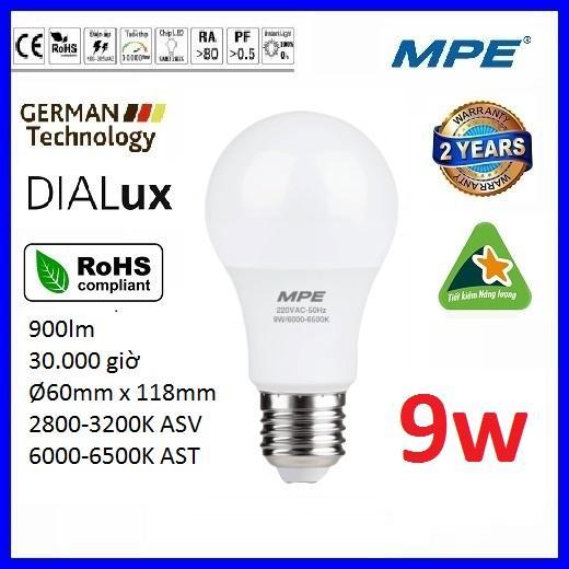 Bóng led bulb 9W cao cấp MPE LBD-9 ( tiêu chuẩn Châu Âu