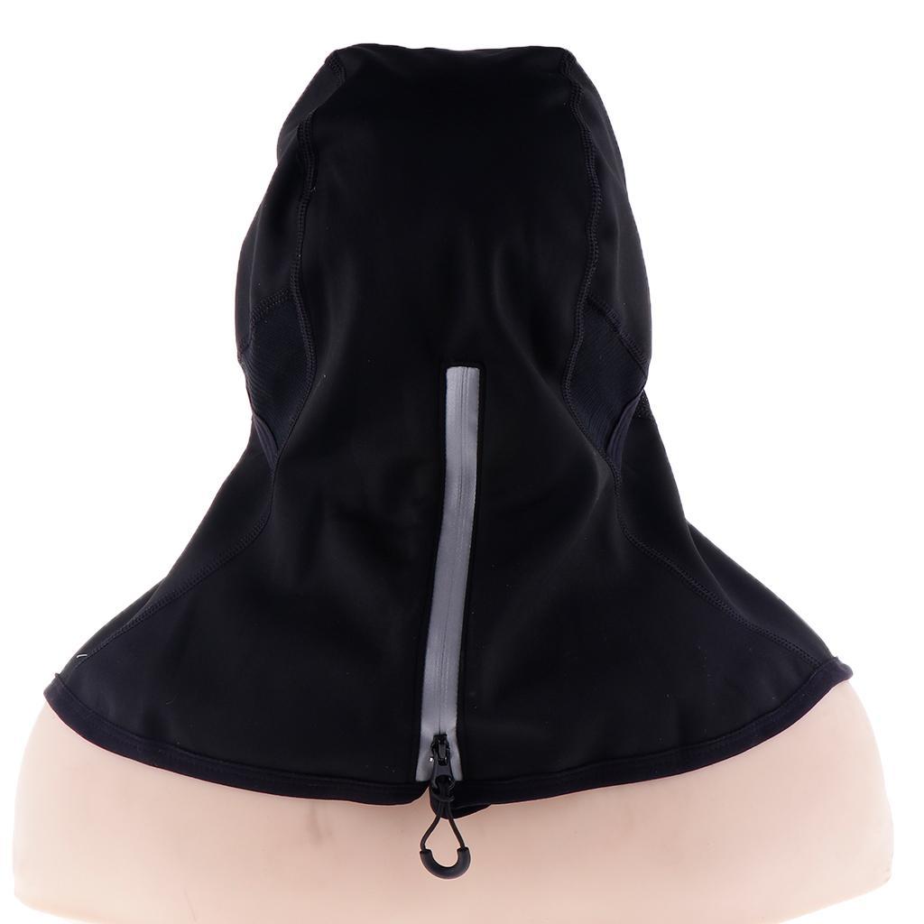 Windproof Outdoor Ski Zippered Cycling Face Mask Fleece Neck Warmer Black