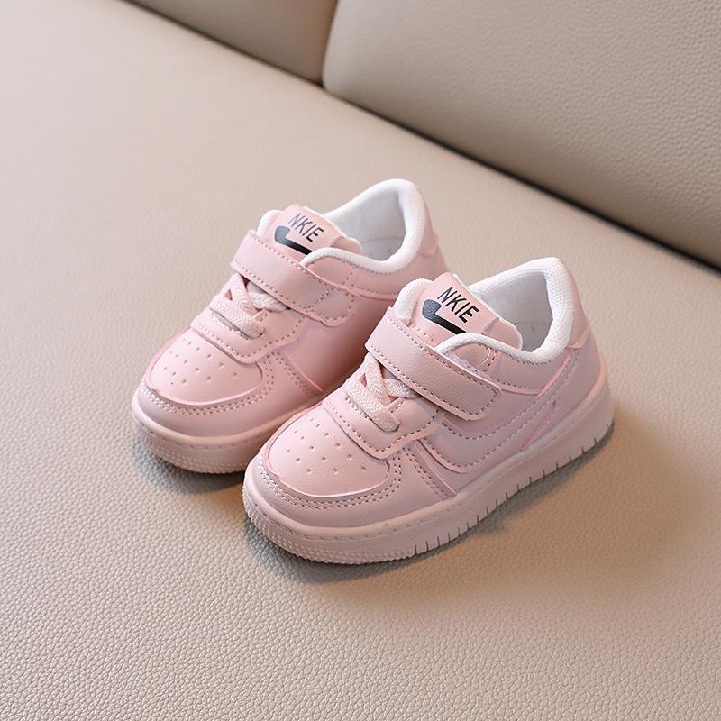 Giày Sneaker đế mềm giày thể thao cho bé màu trơn quai dán thời trang cho trẻ em