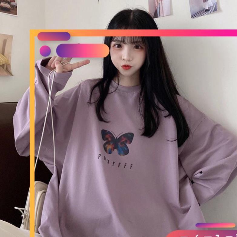 Áo thun tay dài form rộng unisex POXFFF sweater nam nữ ulzzang