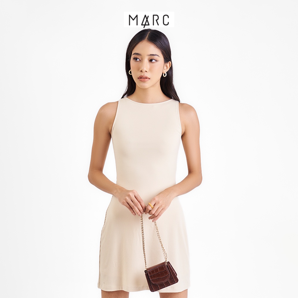 Đầm mini thun nữ MARC FASHION sát nách cổ thuyền CBLH093222