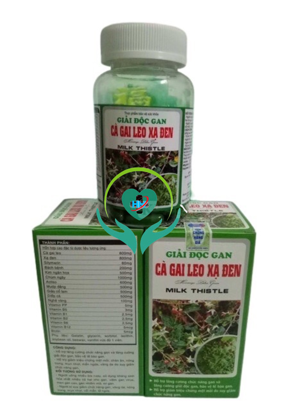 GIẢI ĐỘC GAN CÀ GAI LEO - XẠ ĐEN Milk Thistle 60 Viên - Giúp bổ gan, bảo vệ tế bào gan, giải độc gan, Vinaphar