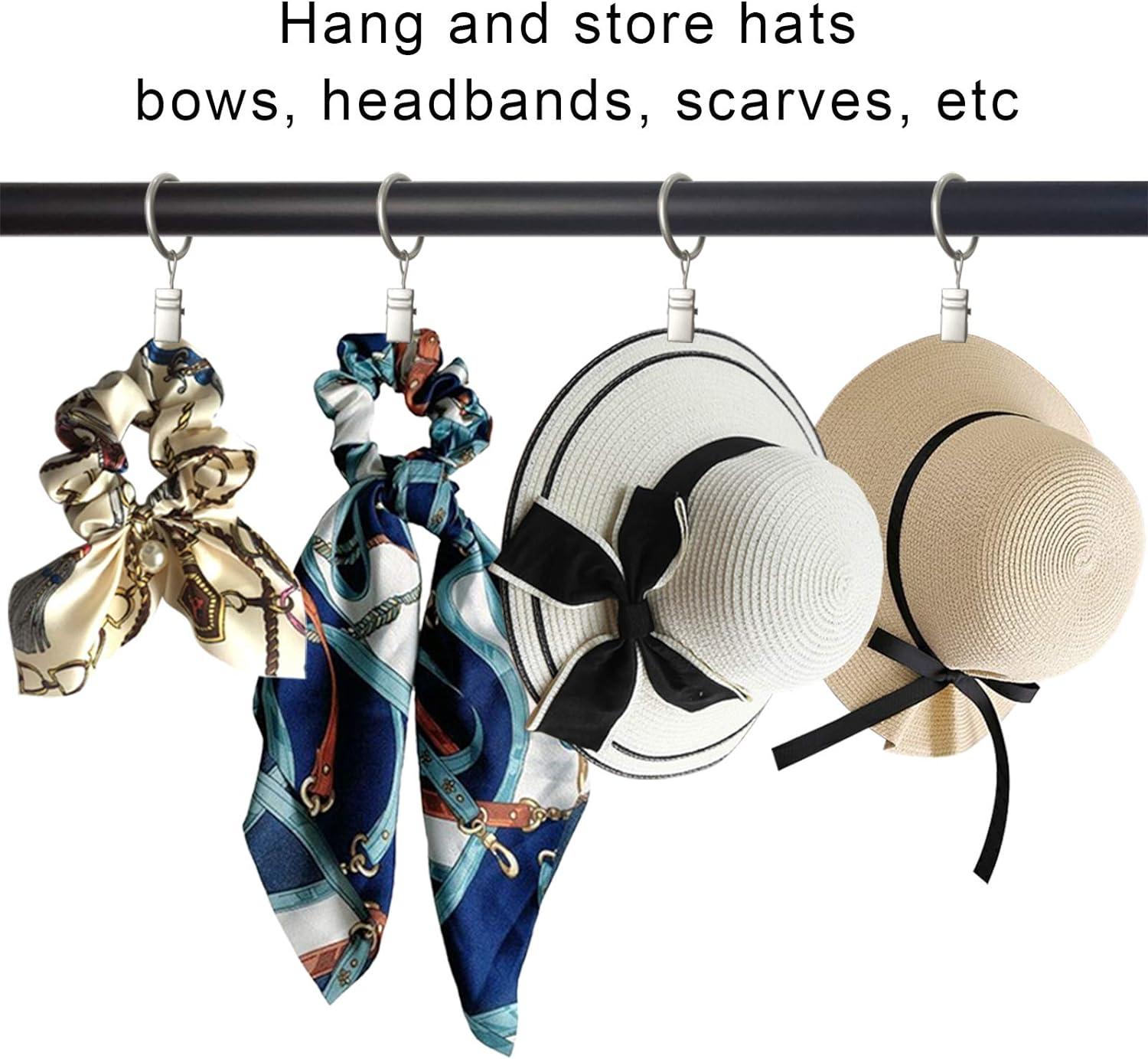 Vòng rèm kim loại 44 gói với các clip, clip móc rèm, đường kính bên trong 2,5cm bạc