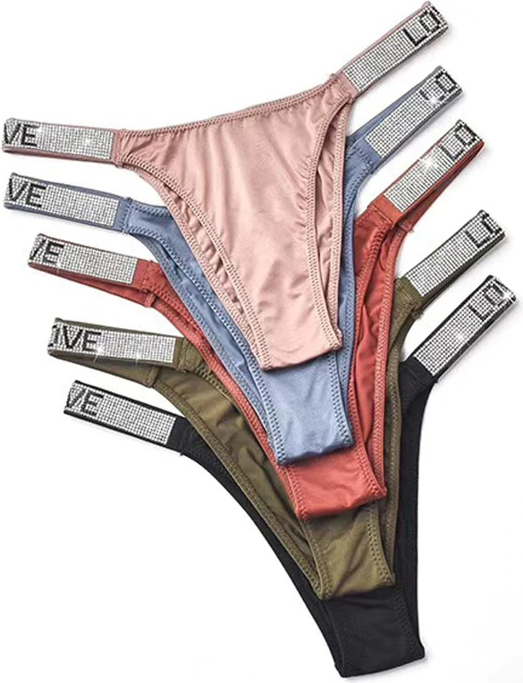 QUẦN SEXY THUN LẠNH DÂY ĐÍNH ĐÁ LOVE 1906