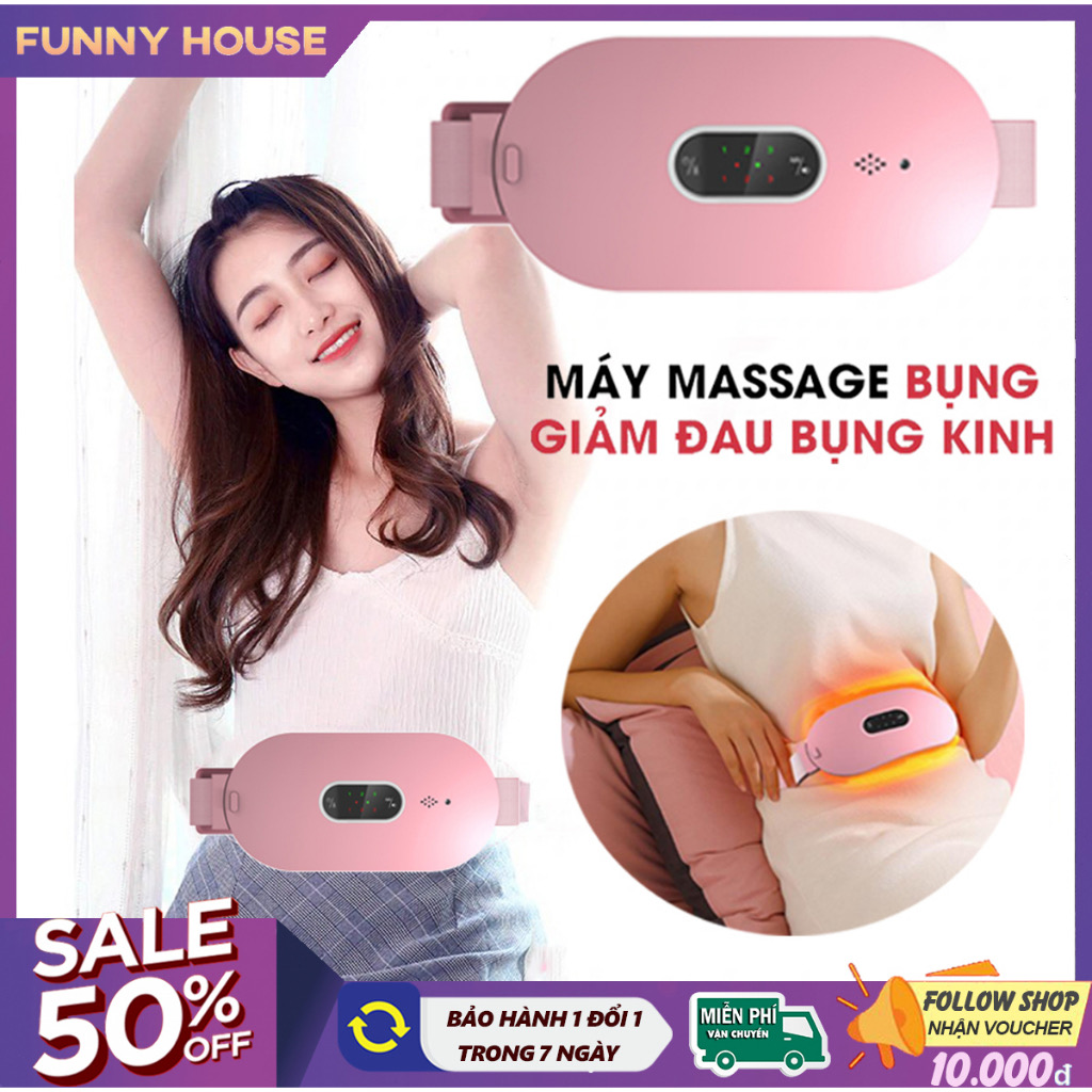 Máy massage làm ấm bụng, tử cung. Đai đeo chườm nóng giảm đau bụng, đau lưng khi đến kì, món quà tặng bạn gái