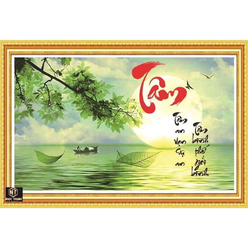 Tranh đính đá Chữ Tâm Vs130 chưa đính