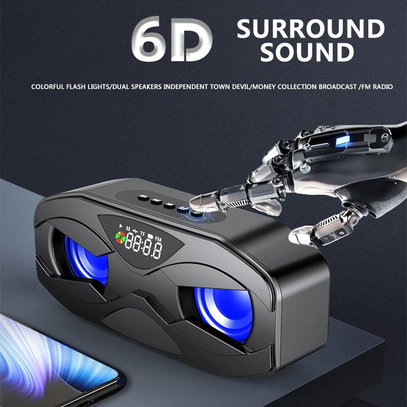 Thiết kế Robot Cool Design Bluetooth Loa di động LED LED LED LED LOUTSPEAKER FM RADIO CLOCK CLOCK COMPLE