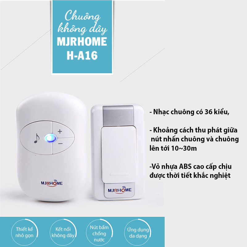 Chuông Cửa Chống Nước Không Dây Báo Khách Thông Minh