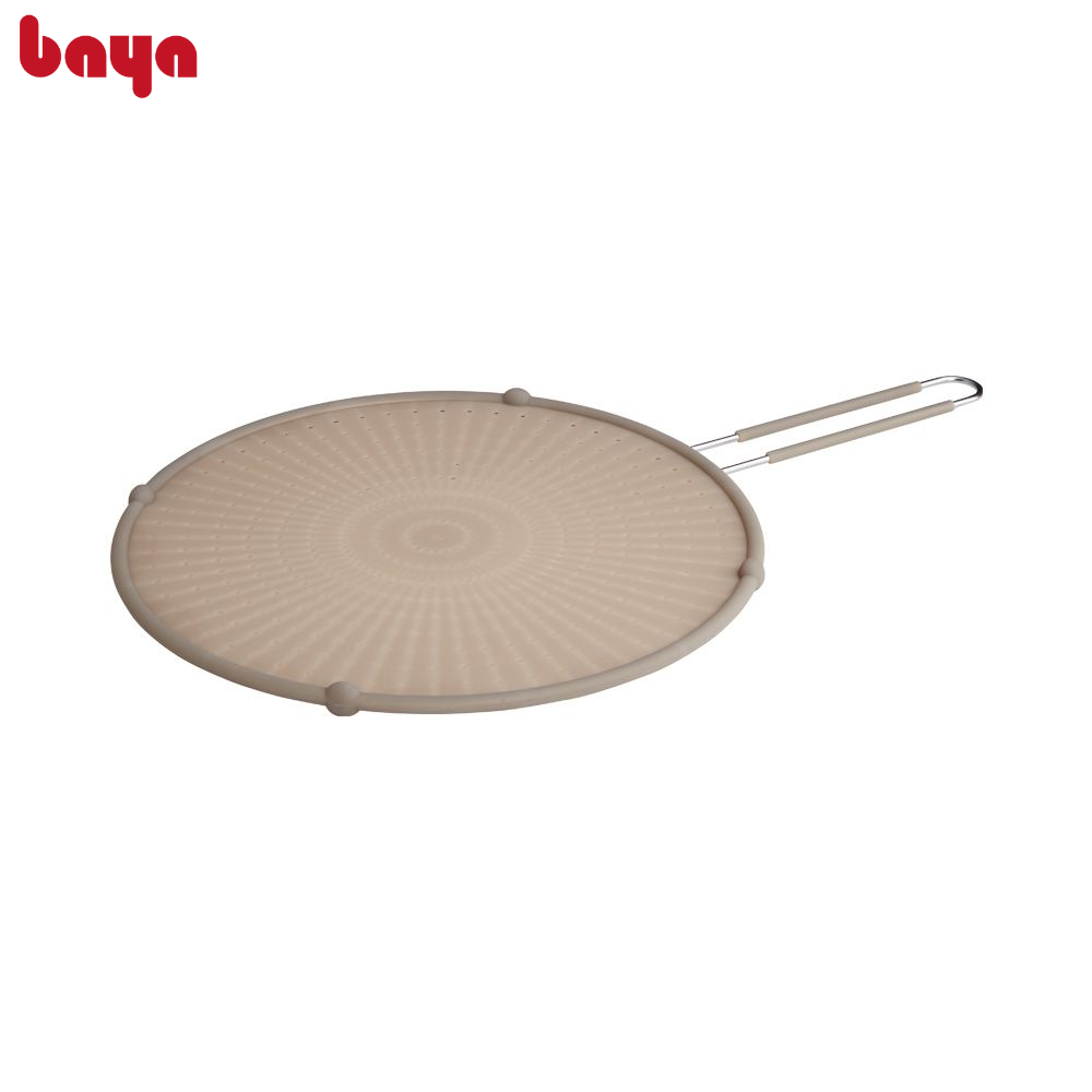 Nắp Chống Văng Dầu Mỡ BAYA RECIPE Chất Liệu Silicon, Tay Cầm Thép Không Gỉ Thiết Kế Bề Mặt Nhiều Lỗ Nhỏ Tránh Bí Hơi 4062