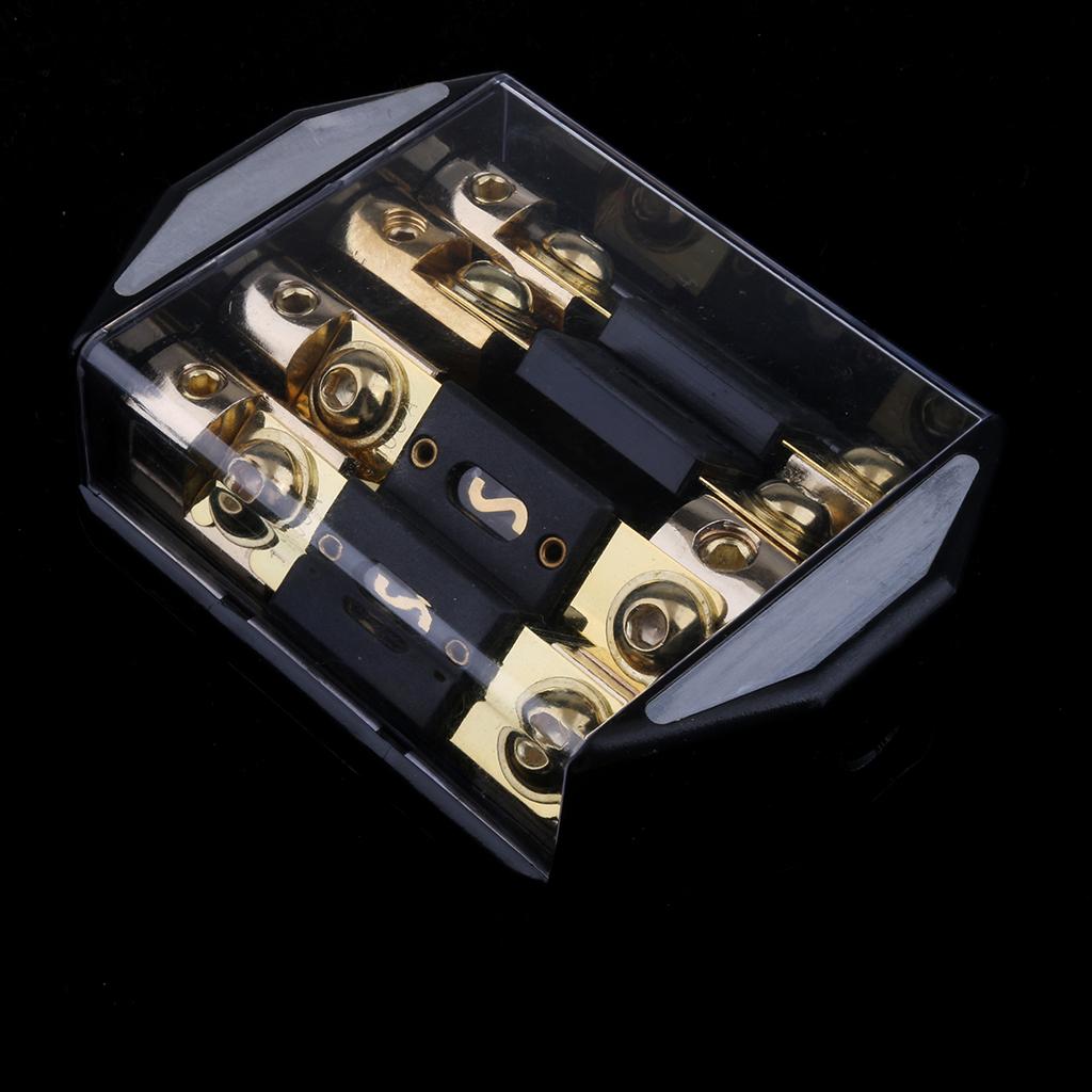Universal 100A 4 Way Car Audio Fuse Block Distribution Holder Gold Plate