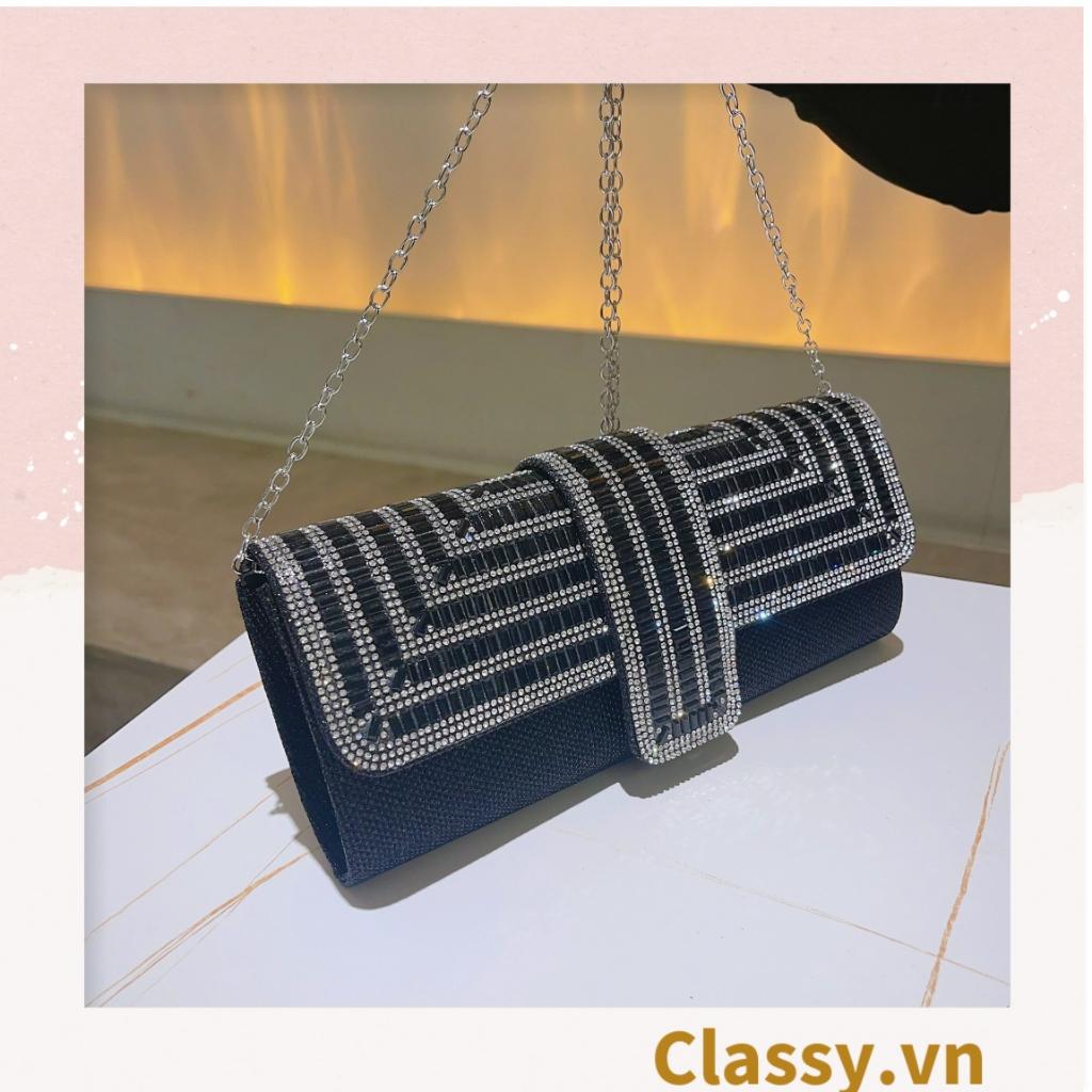 Clutch Classy đi tiệc - Ví cầm tay đính sequin đi tiệc cao cấp có nắp gập T271