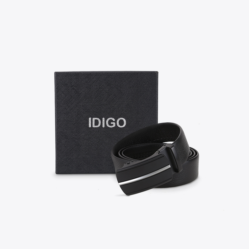Thắt Lưng Nam Da Thật IDIGO MD1-4017 Màu Đen