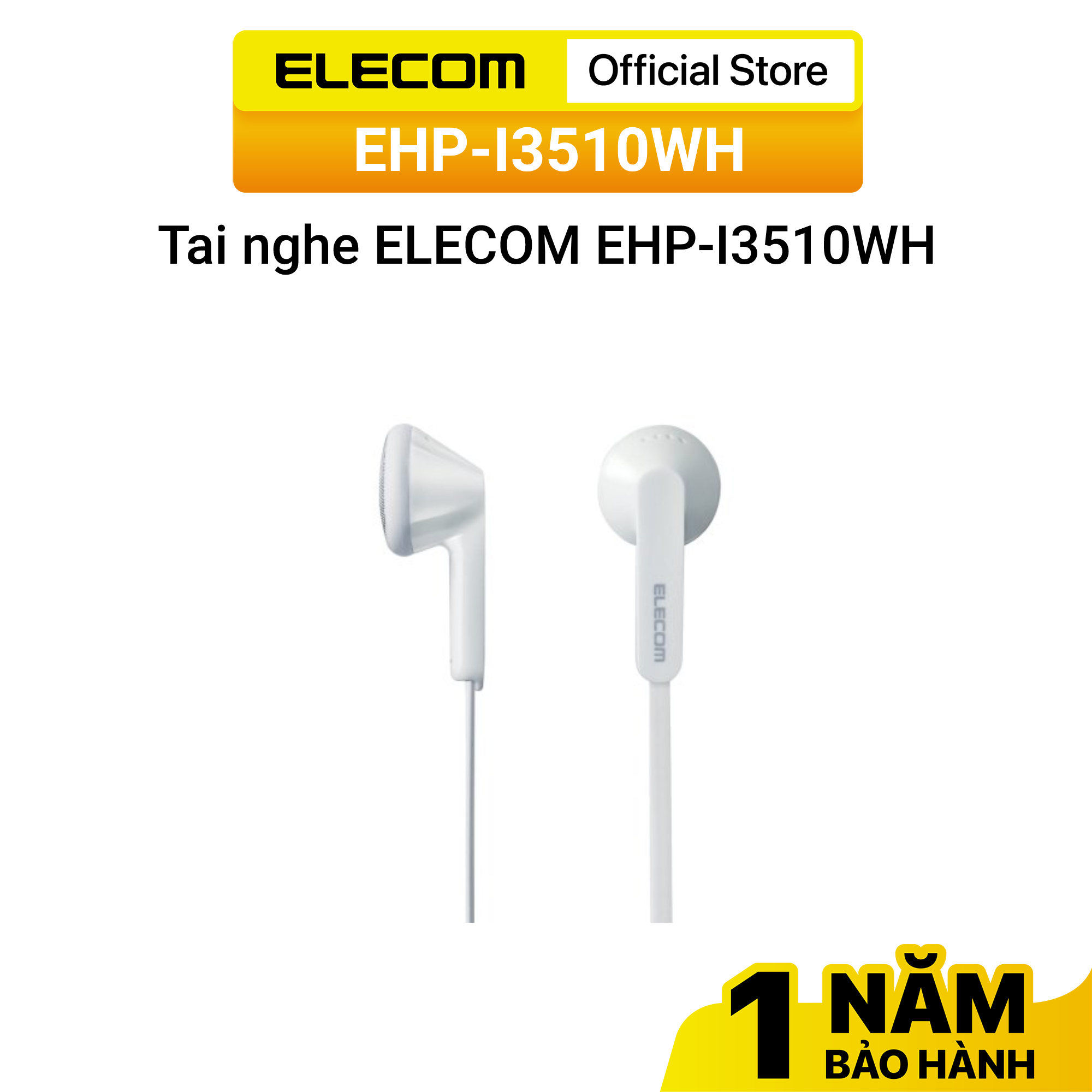 Tai nghe ELECOM EHP-I3510WH - Hàng chính hãng