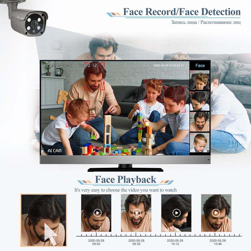 Techage 16CH 5MP POE NVR Kit Hệ thống camera an ninh Âm thanh hai chiều H.265 Camera IP AI Camera ngoài trời Bộ giám sát video camera quan sát P2P Ổ cứng tích hợp: Không có