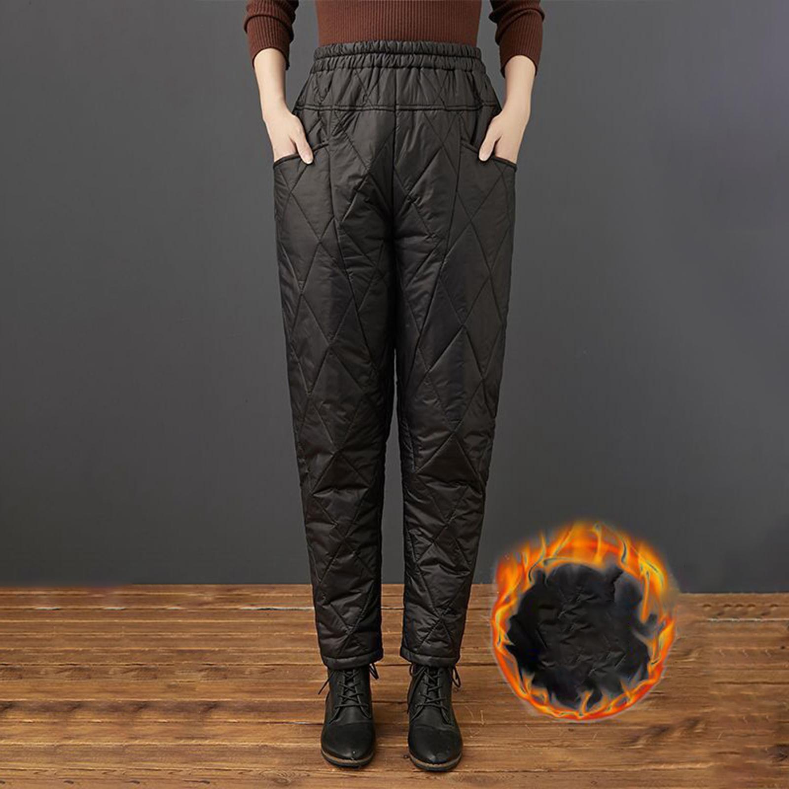 Women Winter Warm Packable Down Pants Compression Snow Windproof Thermal Pants Ski Pants Lightweight Casual for Running
