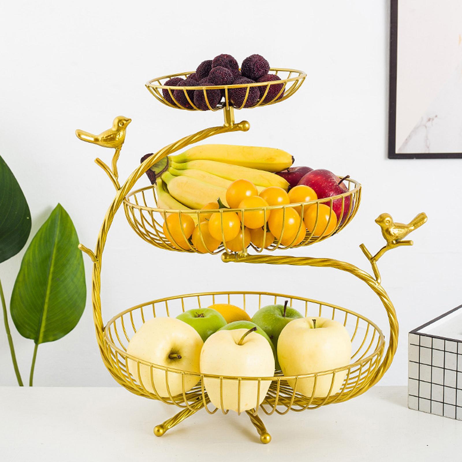 3 Tier Fruit Basket Bowl Organizer for Ceremony Wedding Party Countertop