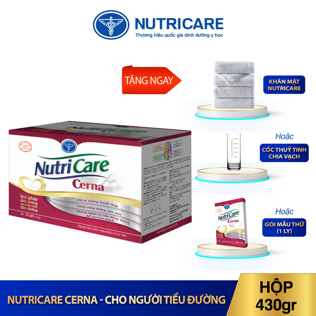 01 hộp sữa Nutricare Cerna 430g - Dinh dưỡng cho người tiểu đường, đái tháo đường