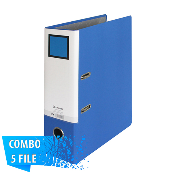 Combo 5 File đựng tài liệu A4-S 5cm - KING JIM 2693GSV còng bật cao cấp