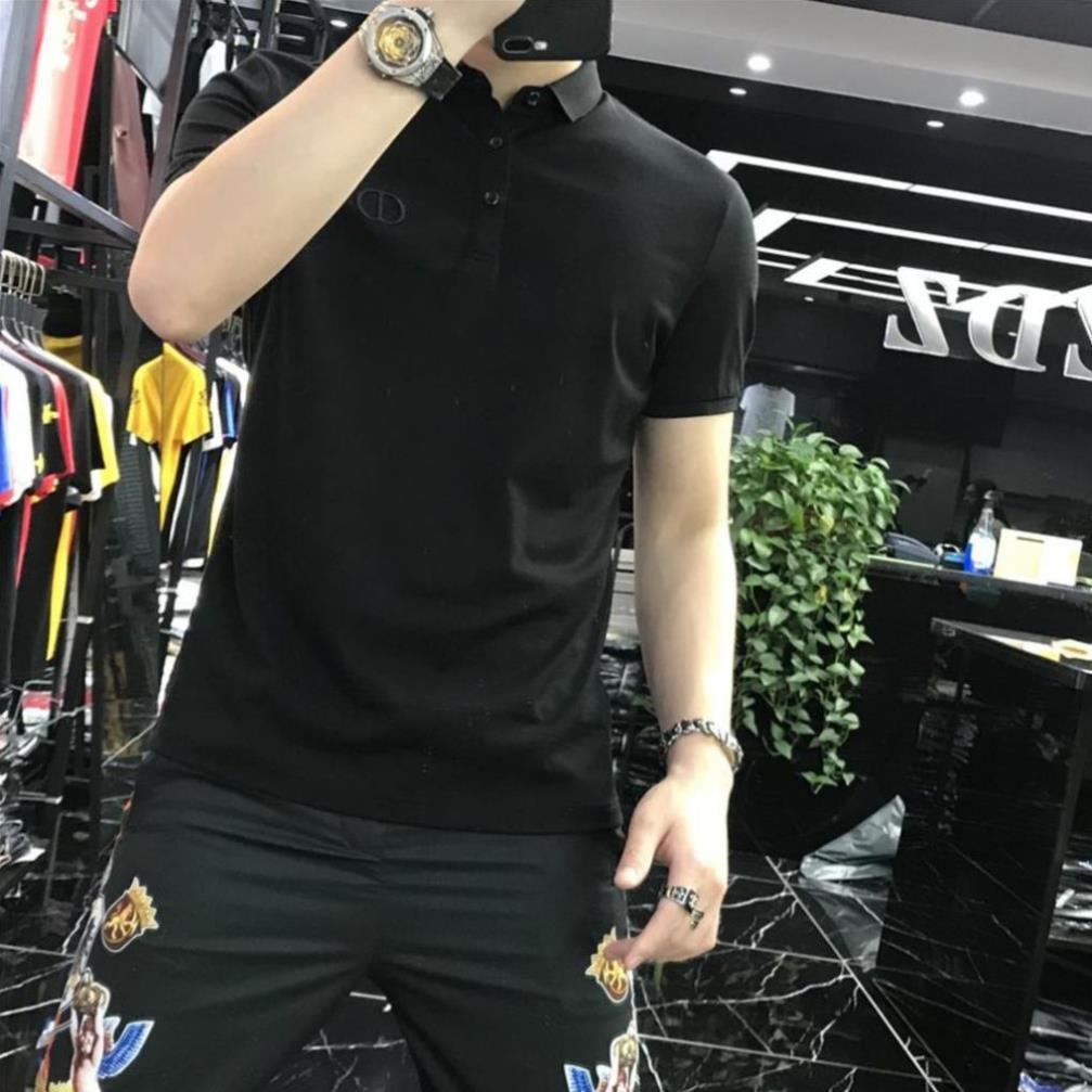 Áo thun POLO đen thêu ngực-cổ bẻ cao cấp full size vải cá sấu form chuẩn the size store-TSSTORE95