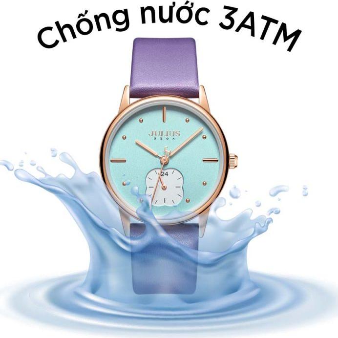 Đồng Hồ Nữ JA-1244C Julius Hàn Quốc Dây Da (Tím)