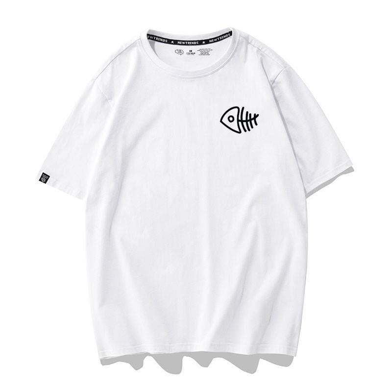 Áo Thun Nữ Tay Ngắn Hình Icon Xương Cá Nhiều Màu - Unisex - Cotton - Mã AT017