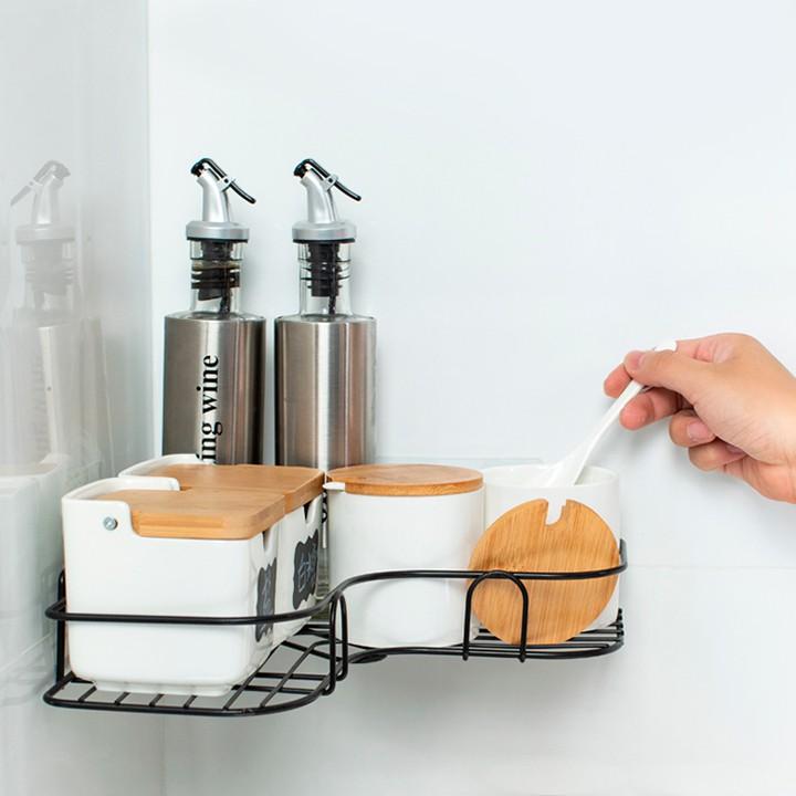 Kệ Góc Inox Màu Đen Dính Tường Chịu Lực Siêu Chắc chắn