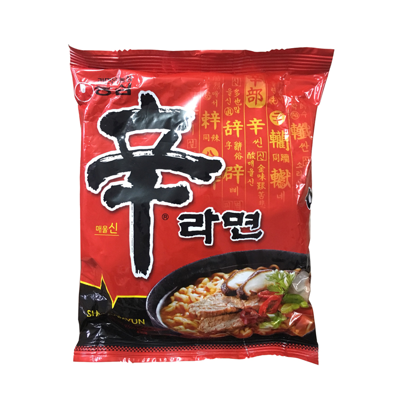 Lốc 5 Gói Mì Shin Cay Nong Shim Hàn Quốc (120g / Gói)