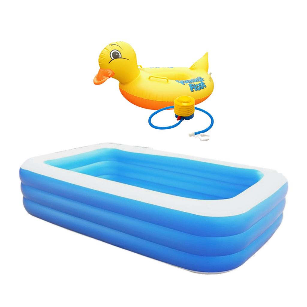 Inflatable   Swimming   Pool   Outdoor   Family   Inflatable   Pool   with   Swimming   Ring   Boat