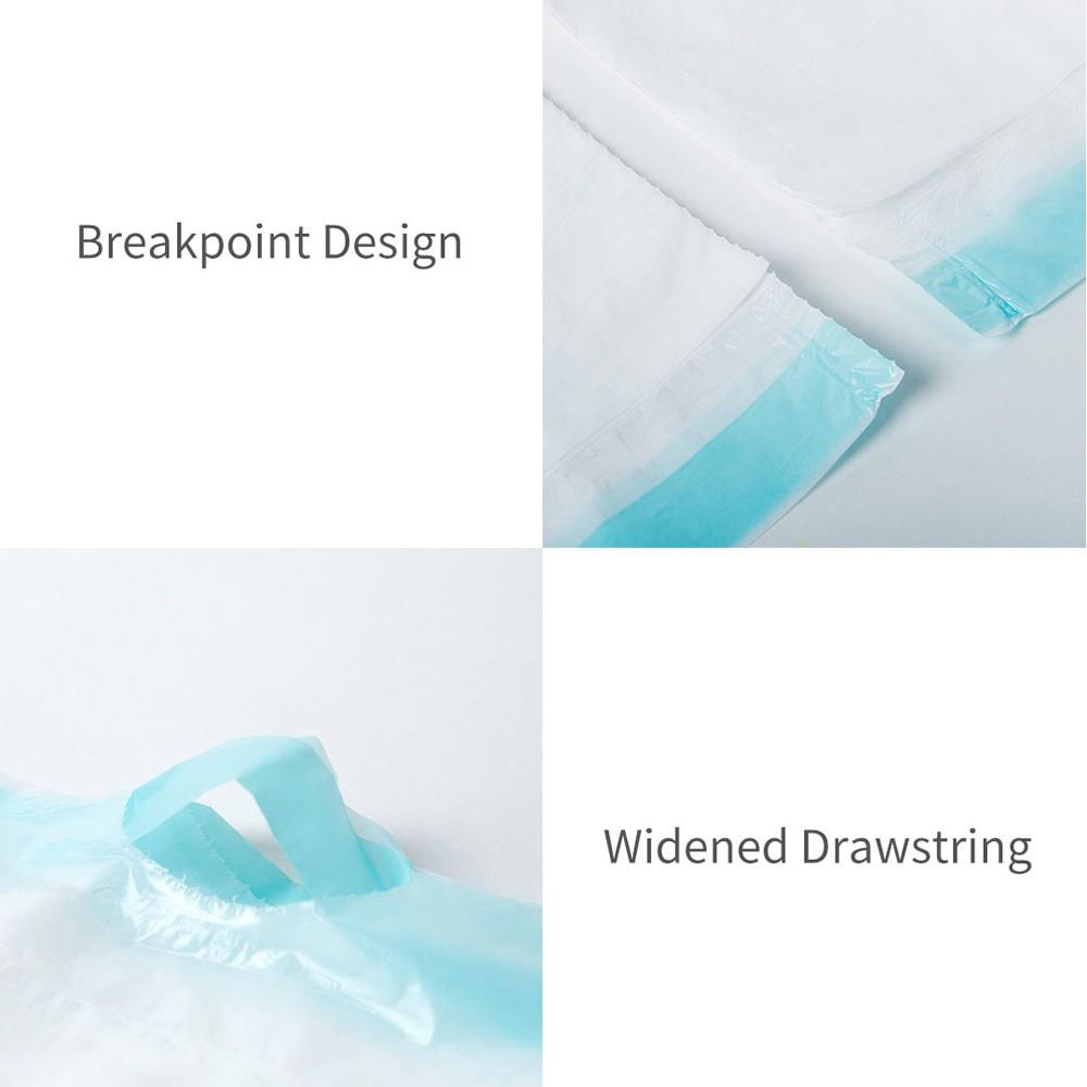 Set 20 Túi/Cuộn Đựng Rác Xiaomi Jiezhi Bằng Nhựa Dày Thiết Kế Có Dây Rút Sử Dụng Tiện Lợi Trong Nhà