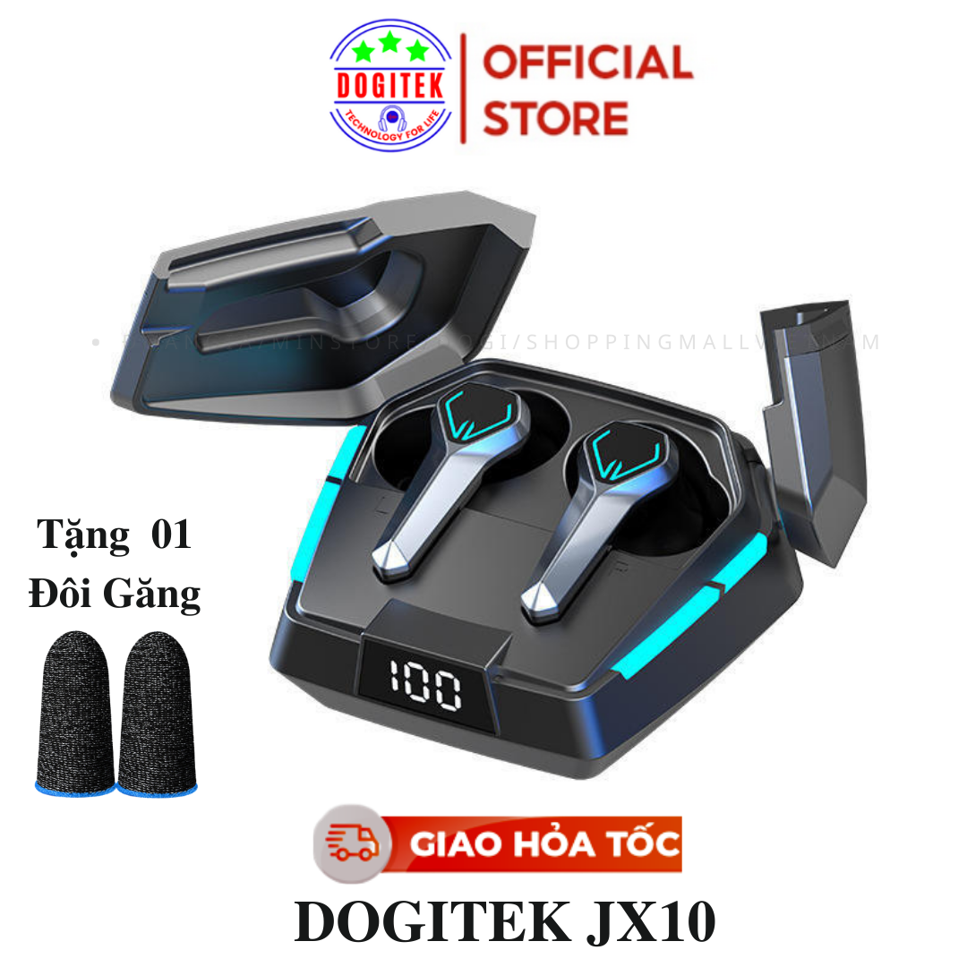 Tai nghe không dây bluetooth Gaming DOGITEK JX10 ENC thiết kế thể thao và gaming cao cấp ( Bản quốc tế, tặng găng gaming)