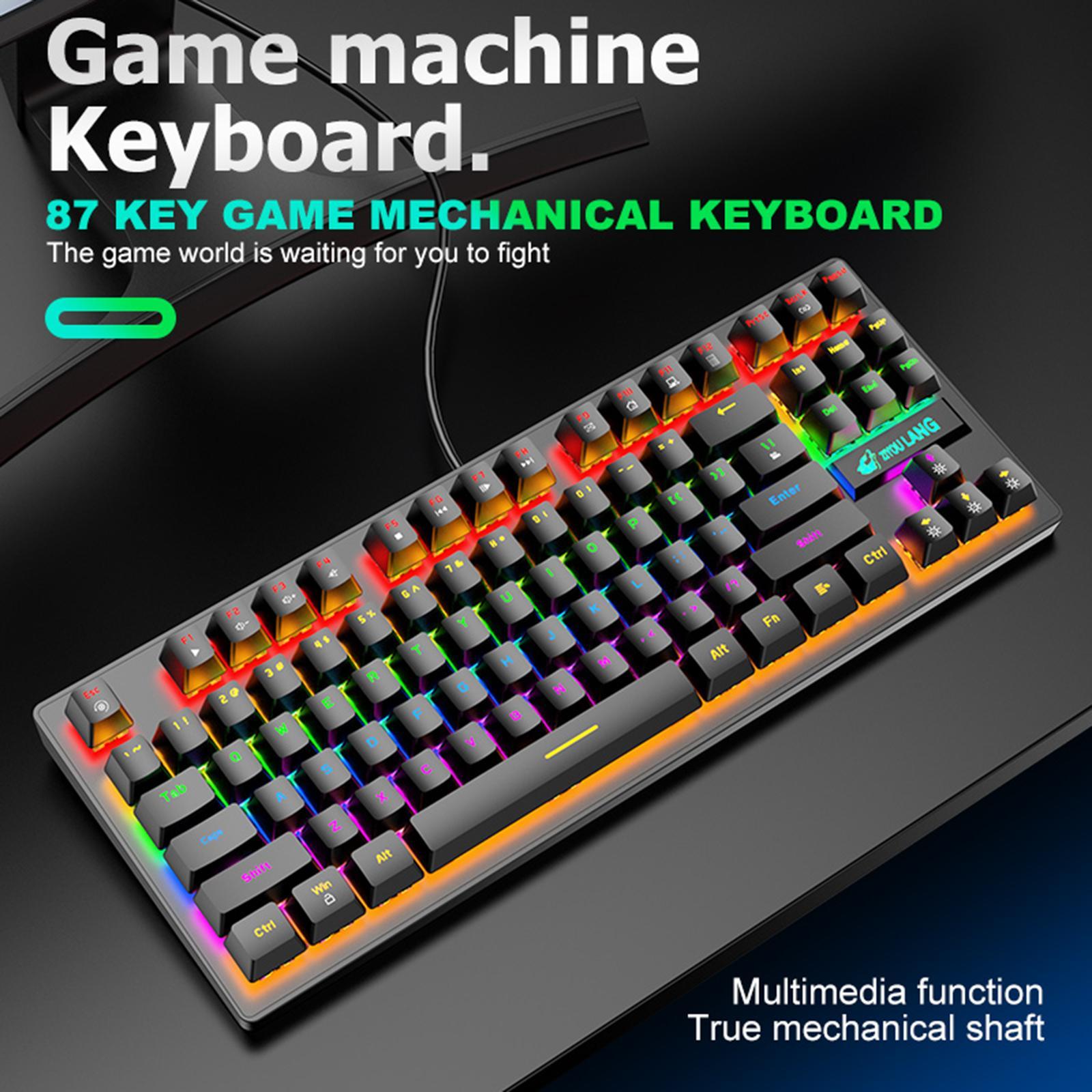 HILABEE Wired USB Mechanical Gaming Keyboard Detachable Panel Rainbow Backlit