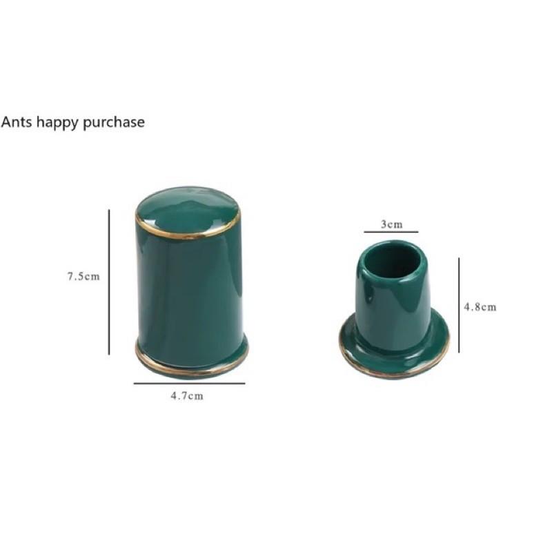 Hộp tăm sứ viền vàng cao cấp cực sang chảnh