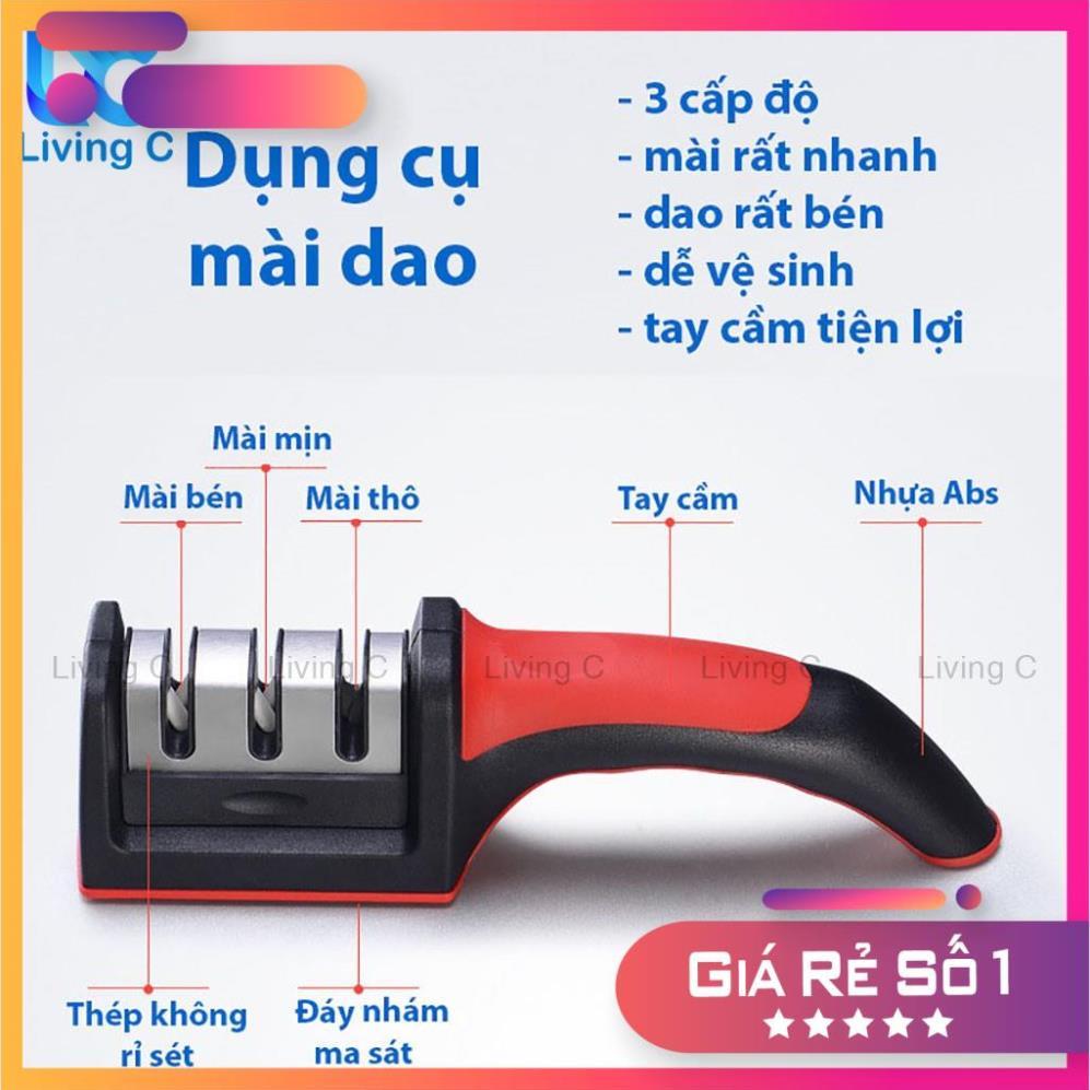 Dụng cụ mài dao kéo 3 cấp độ cầm tay Living C , mài dao nhanh bén siêu tiện lợi _M89