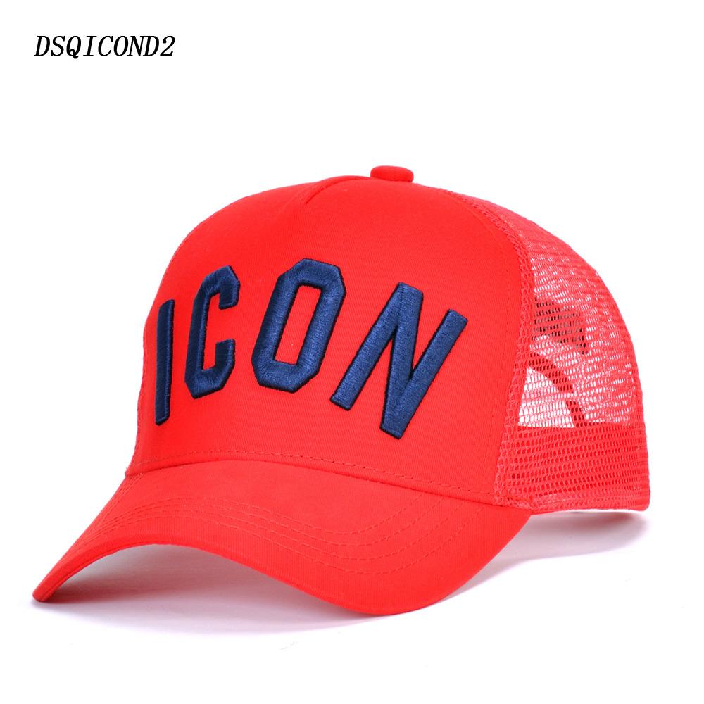 DSQICOND2 Cotton Mùa Hè Nón Lưỡi Trai Nam Nữ Thêu BIỂU TƯỢNG Đen Bố Nón Hip Hop DSQ Trucker Cap Hombre Gorras casquette
