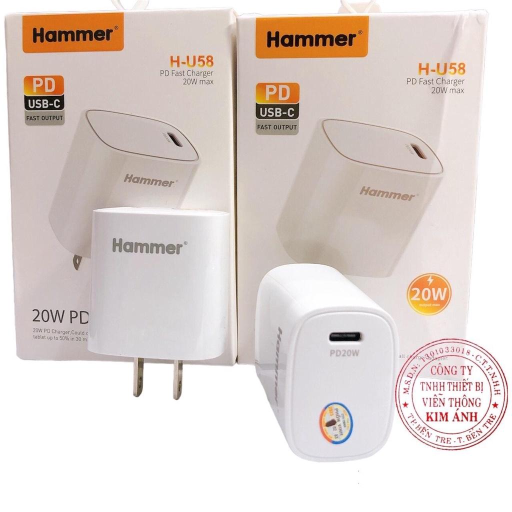 Cóc sạc nhanh charger Ham.mer H-U58, công suất 20w, Hàng chính hãng