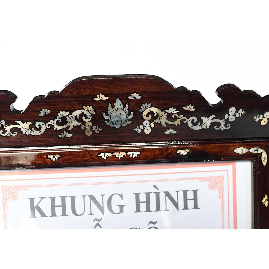 khung hình thờ gỗ Gõ, cẩn ốc xà cừ 30 x 20