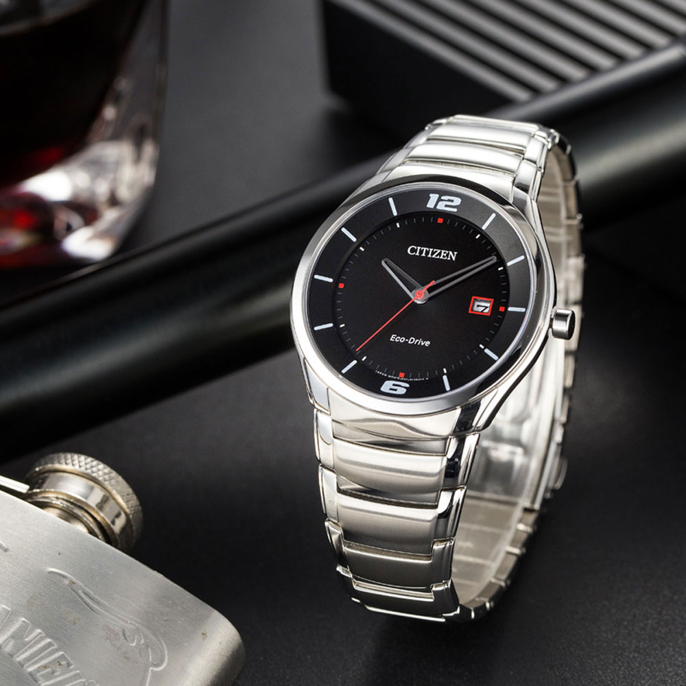 Đồng Hồ Nam Citizen Dây Thép Không Gỉ BM6951-57E - Mặt Đen