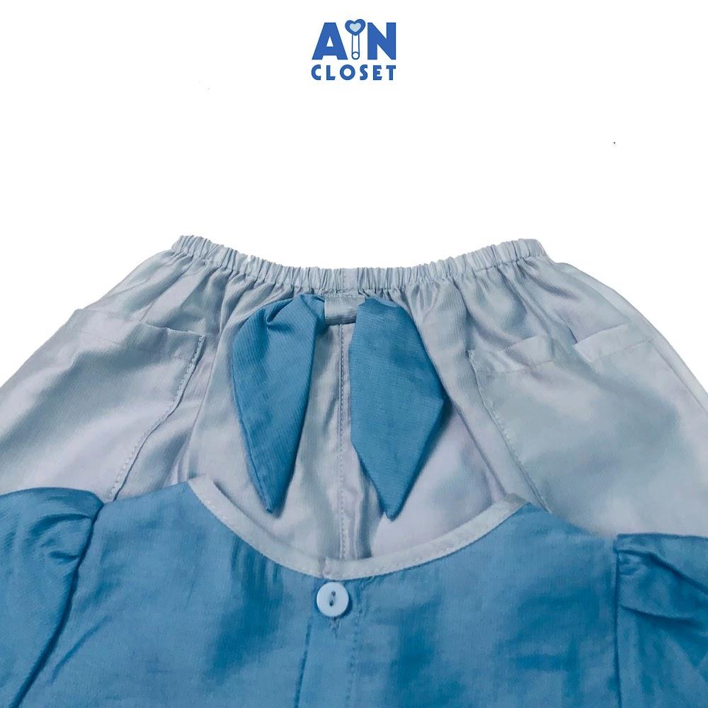 Bộ quần dài áo tay ngắn bé gái họa tiết Nơ ngọc lam boi tơ - AICDBGQV5EYK - AIN Closet