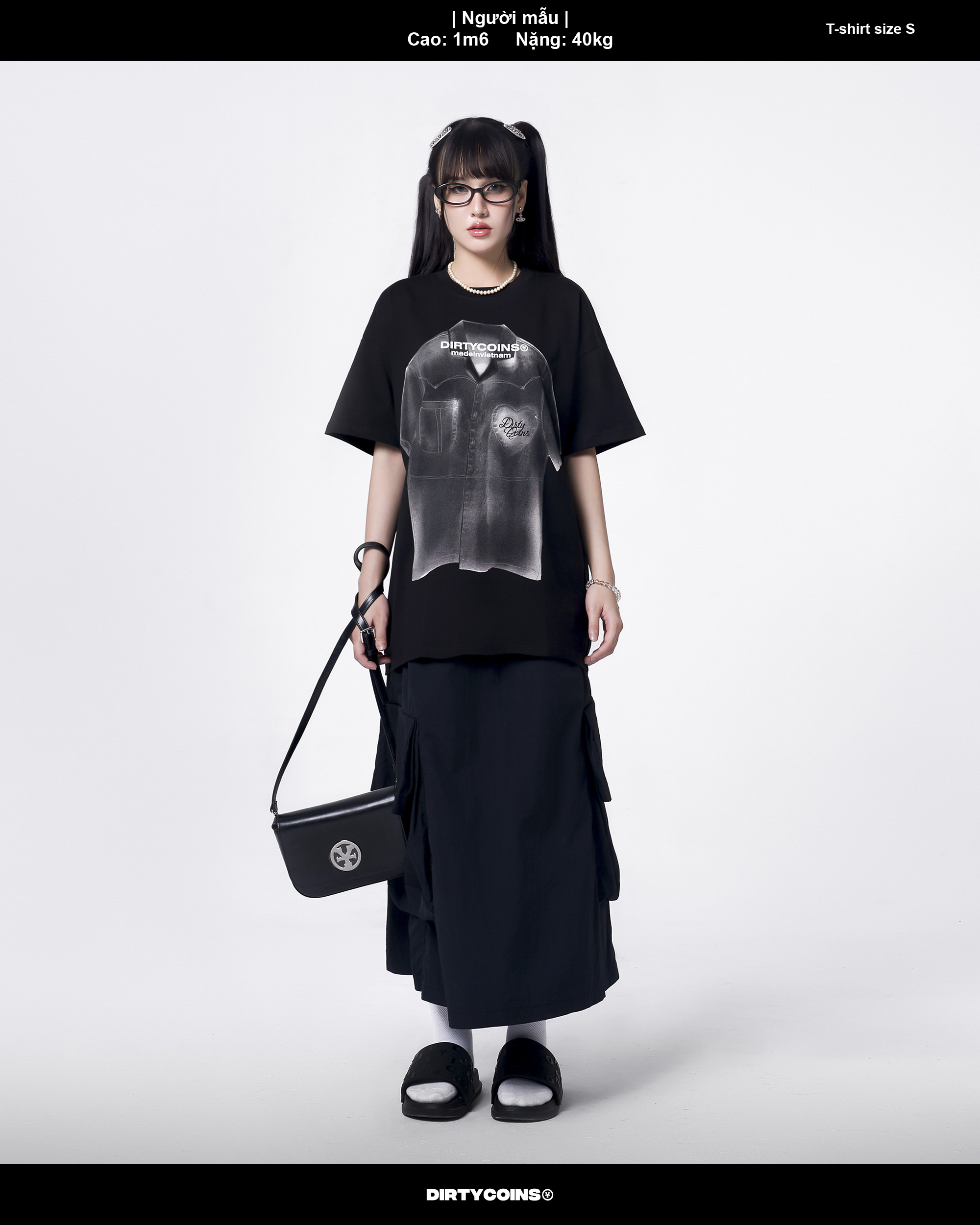 Áo Thun Trompe L'oeil Relaxed T-shirt - Black