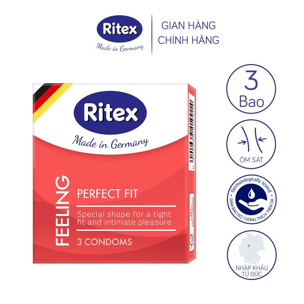 Bao cao su Ritex Feeling ôm sát vừa vặn hộp 3 bao - Hàng nhập khẩu chính hãng