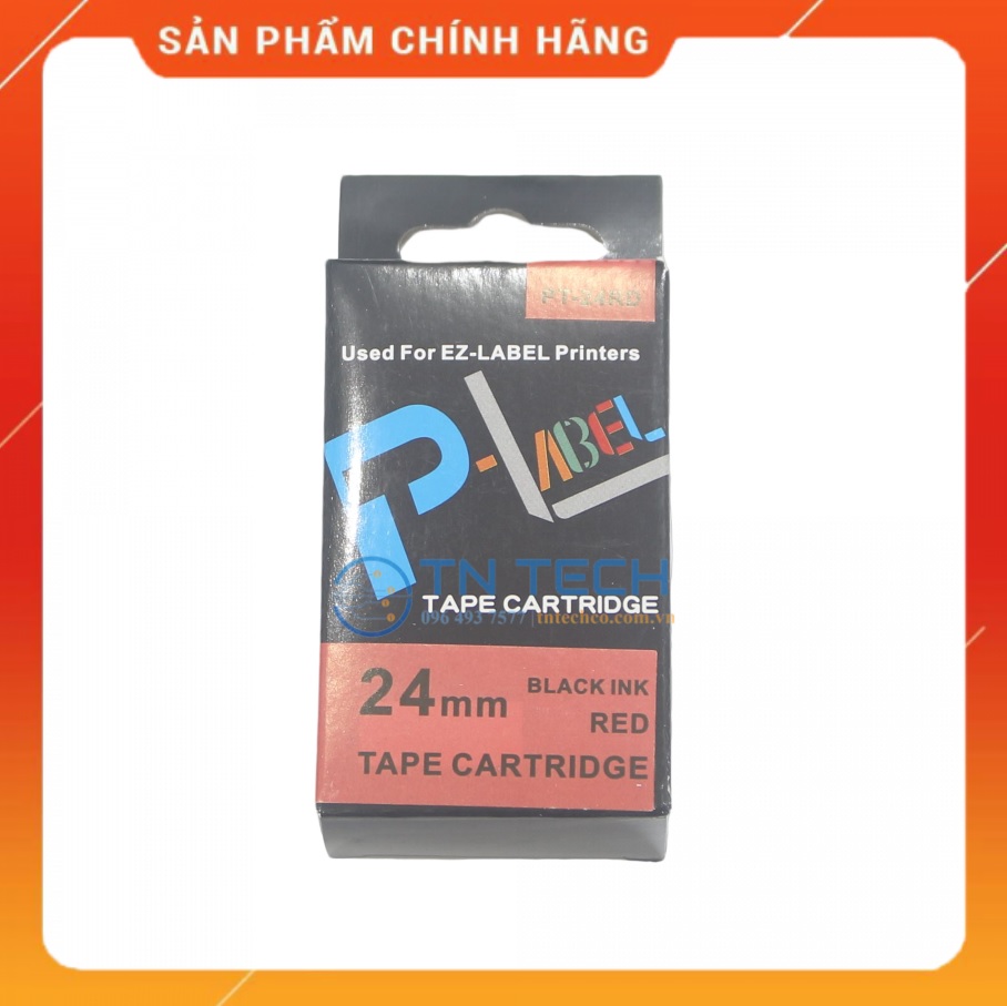 Nhãn in CASIO PT-24RD - Chữ đen nền đỏ 24MM x 8M - Dùng cho máy in nhãn CASIO [Hàng nhập khẩu]