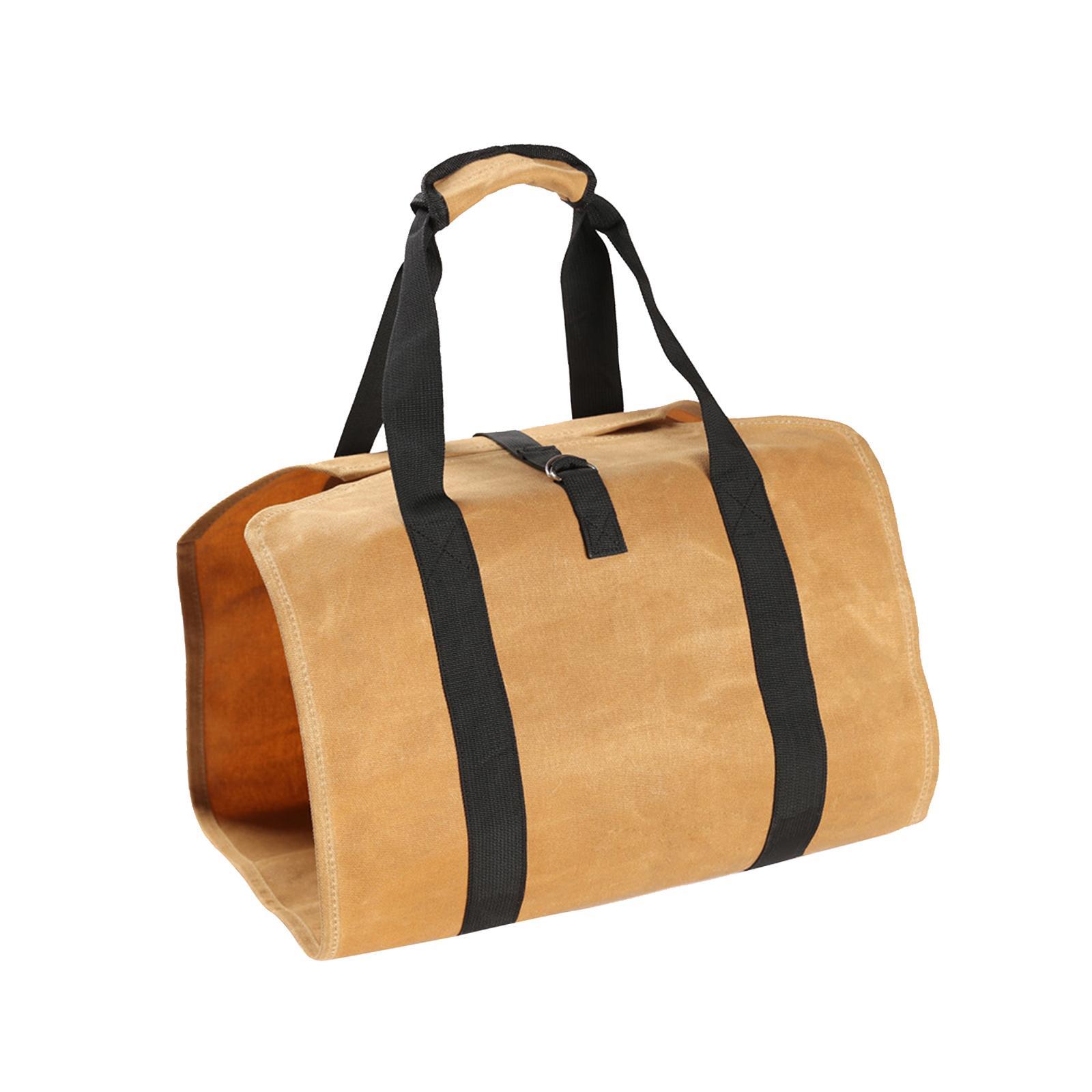Firewood Carrier Wood Carrying Bag Fireplace Accessory with Handles Wood Basket Handbag Log Tote for Indoor Outdoor Hiking Camping Travel