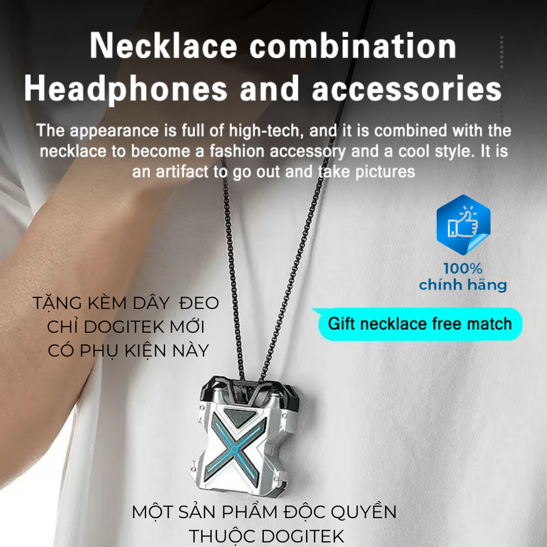 Tai nghe không dây Gaming bluetooth K89 ENC vỏ kim loại và nắp bật, có dây đeo ( Bản quốc tế, tặng găng,dây đeo)