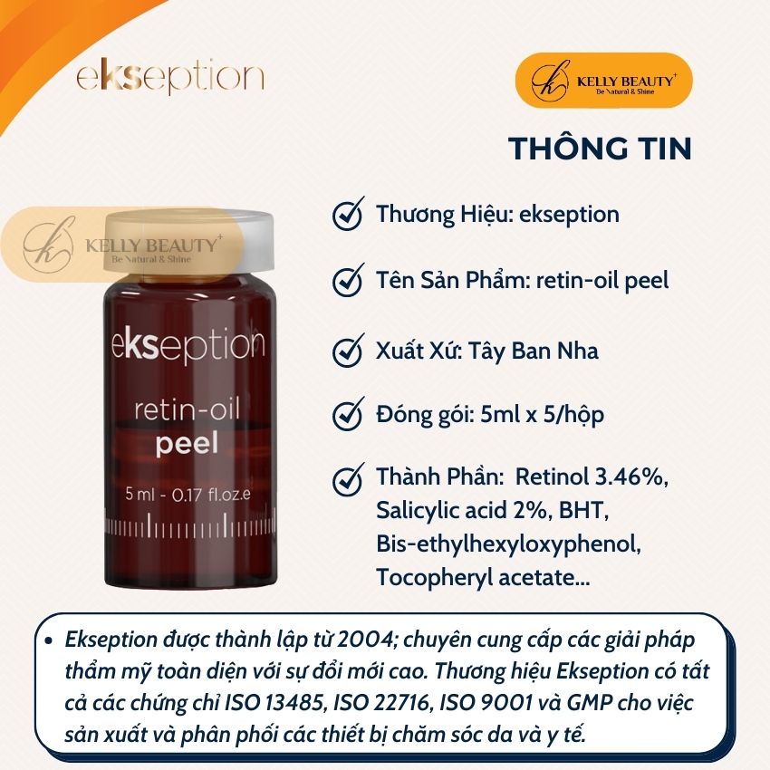 ekseption Retin-Oil Peel - Trẻ Hóa Làn Da, Giảm Nếp Nhăn; Căng Mịn và Đều Màu Da | Kelly Beauty