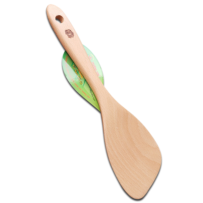 Muỗng Xới Cơm Mui Xéo - Vá Sạn Gỗ 02 Xéo ( 24.5 x 7.5 cm ) - Đồ Gỗ Nhà Bếp Thương Hiệu Trường Sơn