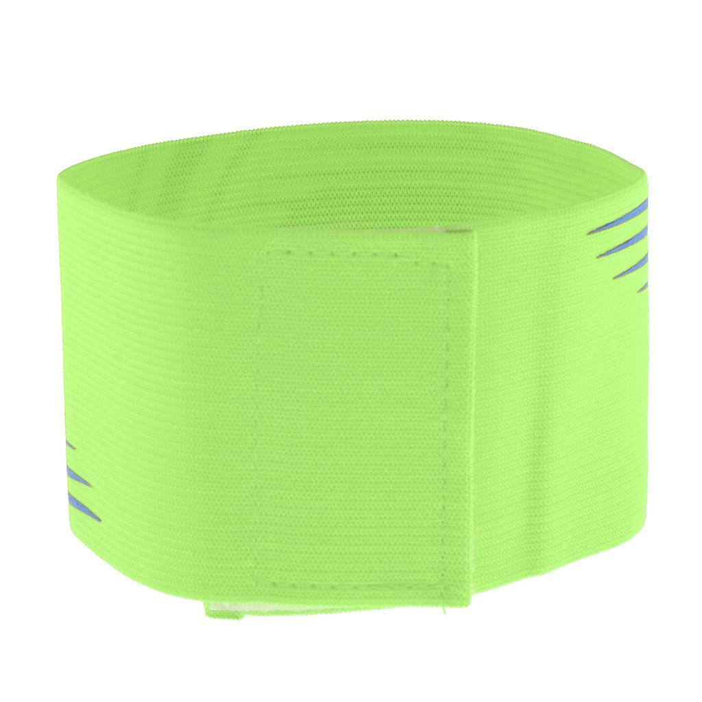 4-5pack Captain Armband Football Soccer Sports Adjustable Arm Bands Shiny Green