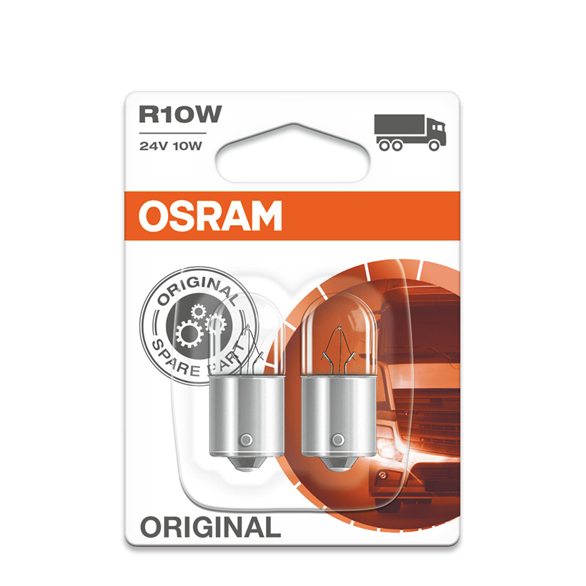 Combo 2 Bóng Đèn Xi Nhan 1 Tim OSRAM Original R10W 24V 10W (Chân Thẳng)